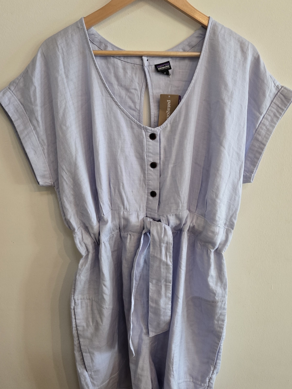 Patagonia Organic Cotton Gauze Romper - Beluga Light Blue